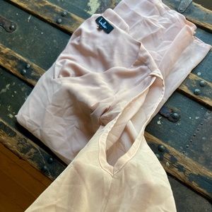 Sheer Blush Pink Dress with Satin Lining S